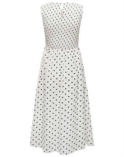 Jdy - JDYDiego Smock Midi Kjole - Cloud Dancer/ Black Dots